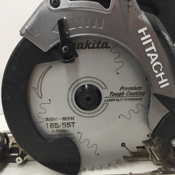 日立工機 HiKOKI ハイコーキ マルチボルト36V対応 165mm コードレス丸のこ マルノコ ストロングブラック 本体のみ 傾斜用ちょうナット欠品 C3606DA 中古