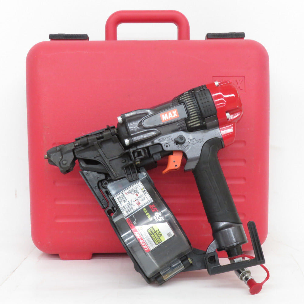e) MAX マックス 高圧釘打機 HN-65Z1 接合金物釘用 スーパーネイラ 電動工具 エアツール ケース・保護めがねあり ジャンク品 お買い得，2025 Y 良品！ マックス 接合金物用高圧釘打機 HN-65Z1