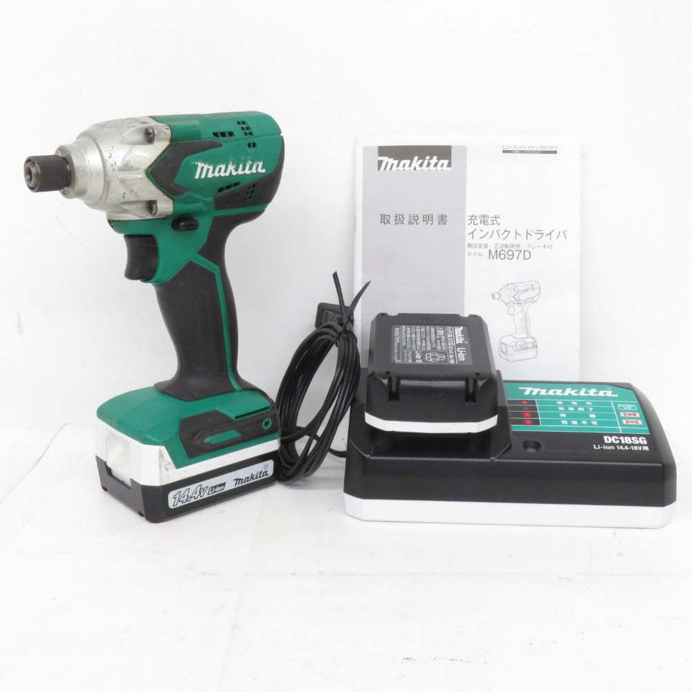 makita マキタ 14.4V 1.3Ah 充電式インパクトドライバ DIYモデル 充電器・バッテリ2個付 M697D 中古 | テイクハンズ  takehands | 工具専門店 テイクハンズ