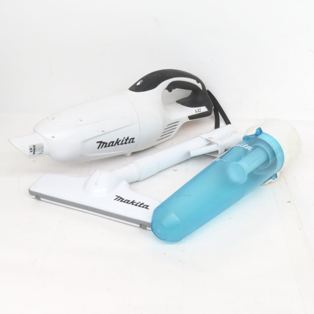 makita マキタ 18V対応 充電式クリーナ カプセル式 トリガスイッチ 白 本体のみ サイクロンユニット付 サイクロンユニット接続部ひび割れあり CL180FD 中古 【工具専門店 テイクハンズ金沢野々市店】 makita マキタ 18V対応 充電式クリーナ カプセル式 トリガスイッチ 白