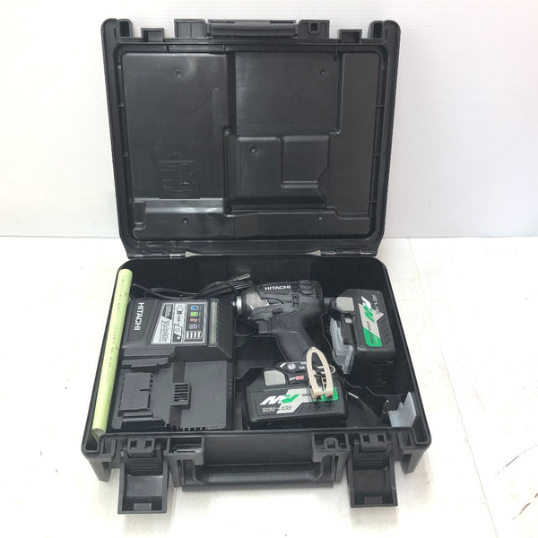 日立工機 HiKOKI ハイコーキ マルチボルト36V 2.5Ah コードレスインパクトドライバ ストロングブラック ケース・充電器・バッテリ2個セット WH36DA(2XPB) 中古美品
