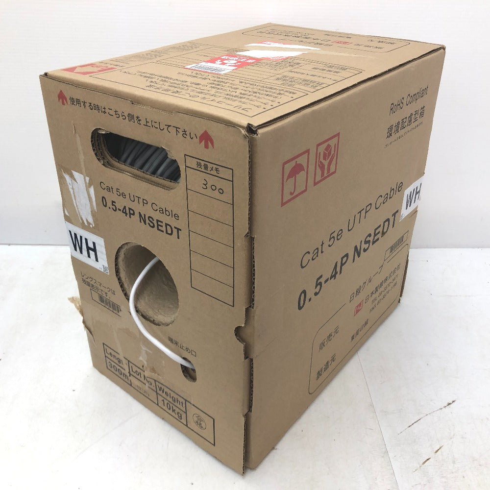 日本製線 LANケーブル Cat5e UTPケーブル 白 300m 0.5-4P NSEDT WH 残
