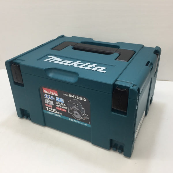 makita (マキタ) 14.4V 6.0Ah 125mm 充電式マルノコ 無線連動対応 ケース・充電器・バッテリ1個・鮫肌チップソーセット HS473DRG 未使用品