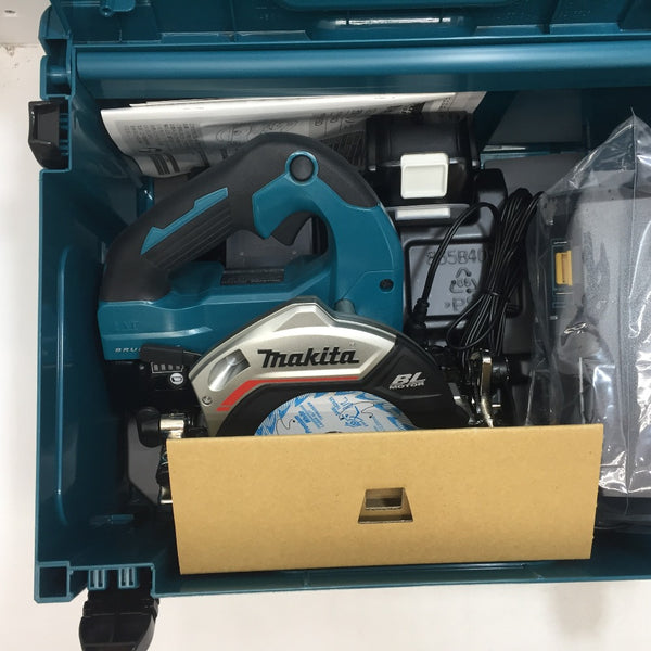 makita (マキタ) 18V 6.0Ah 125mm 充電式マルノコ 無線連動対応 ケース・充電器・バッテリ2個・鮫肌チップソーセット HS475DRGX 未使用品