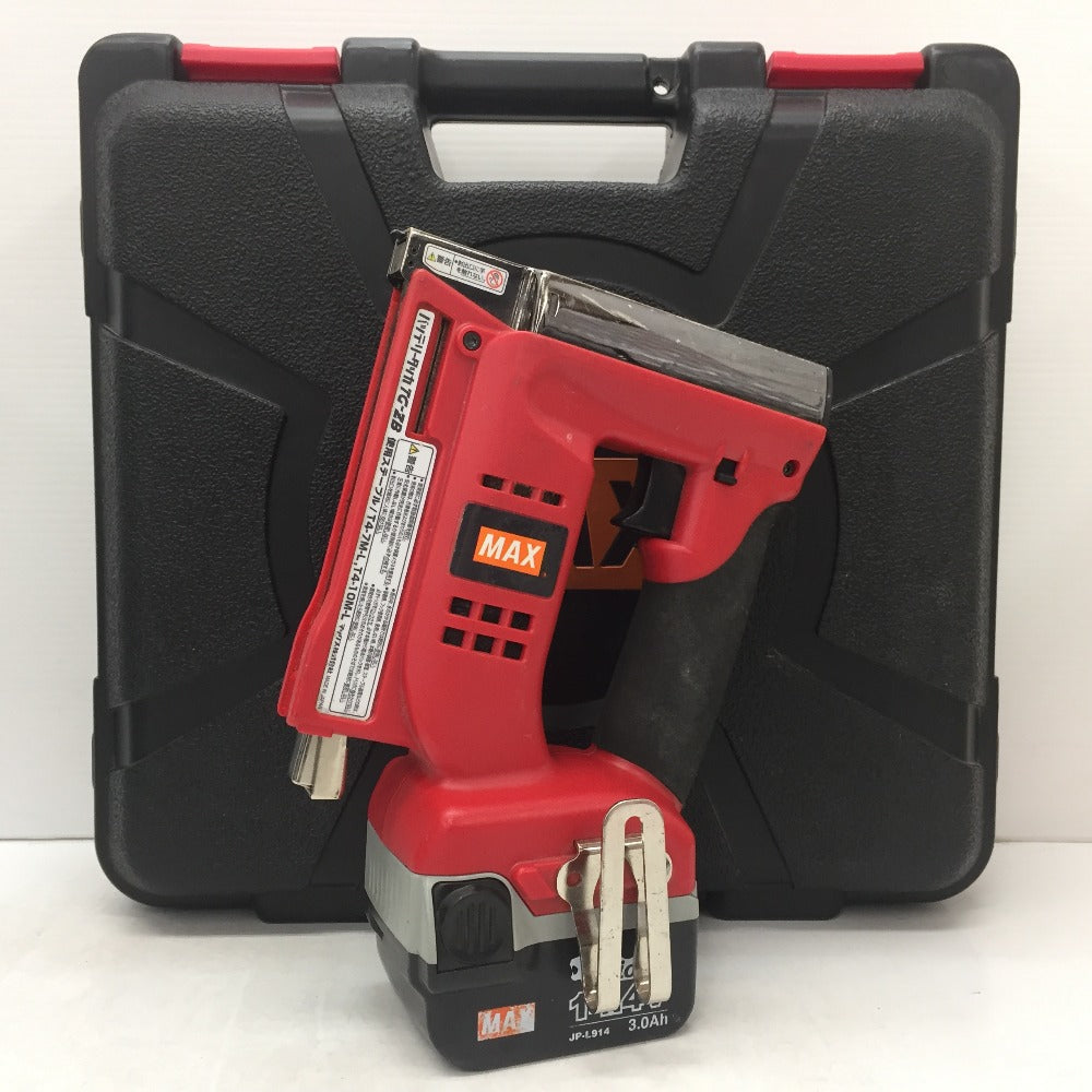 MAX製 14.4Vコードレスタッカ フルセット品  動作良好品！ MAX (マックス) 14.4V 3.0Ah 充電式タッカ T4ステープル7～10mm