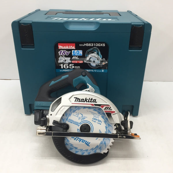 makita (マキタ) 18V 6.0Ah 165mm 充電式マルノコ 青 ケース・充電器・バッテリ2個・鮫肌チップソーセット HS631DGXS 美品