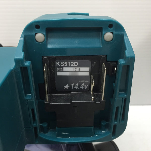 makita (マキタ) 14.4V対応 125mm 充電式防じんマルノコ 本体のみ ノコ刃なし ケース・無線ユニット付 ケース止め具1個欠品 KS512D 中古