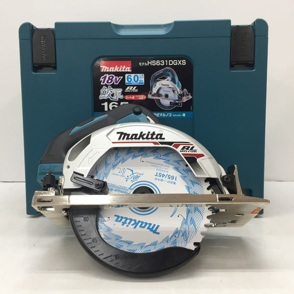 makita (マキタ) 18V 6.0Ah 165mm 充電式マルノコ 青 ケース・充電器・バッテリ2個・鮫肌チップソーセット HS631DGXS 未使用品