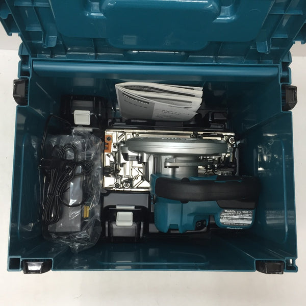makita (マキタ) 18V 6.0Ah 165mm 充電式マルノコ 青 ケース・充電器・バッテリ2個・鮫肌チップソーセット HS631DGXS 未使用品