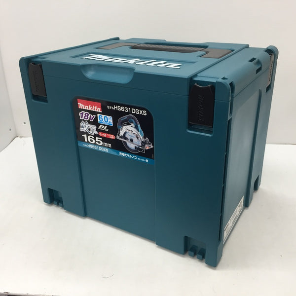 makita (マキタ) 18V 6.0Ah 165mm 充電式マルノコ 青 ケース・充電器・バッテリ2個・鮫肌チップソーセット HS631DGXS 未使用品