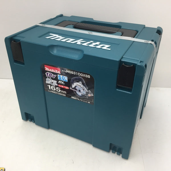 makita (マキタ) 18V 6.0Ah 165mm 充電式マルノコ 黒 ケース・充電器・バッテリ2個・鮫肌チップソーセット HS631DGXSB 未開封品