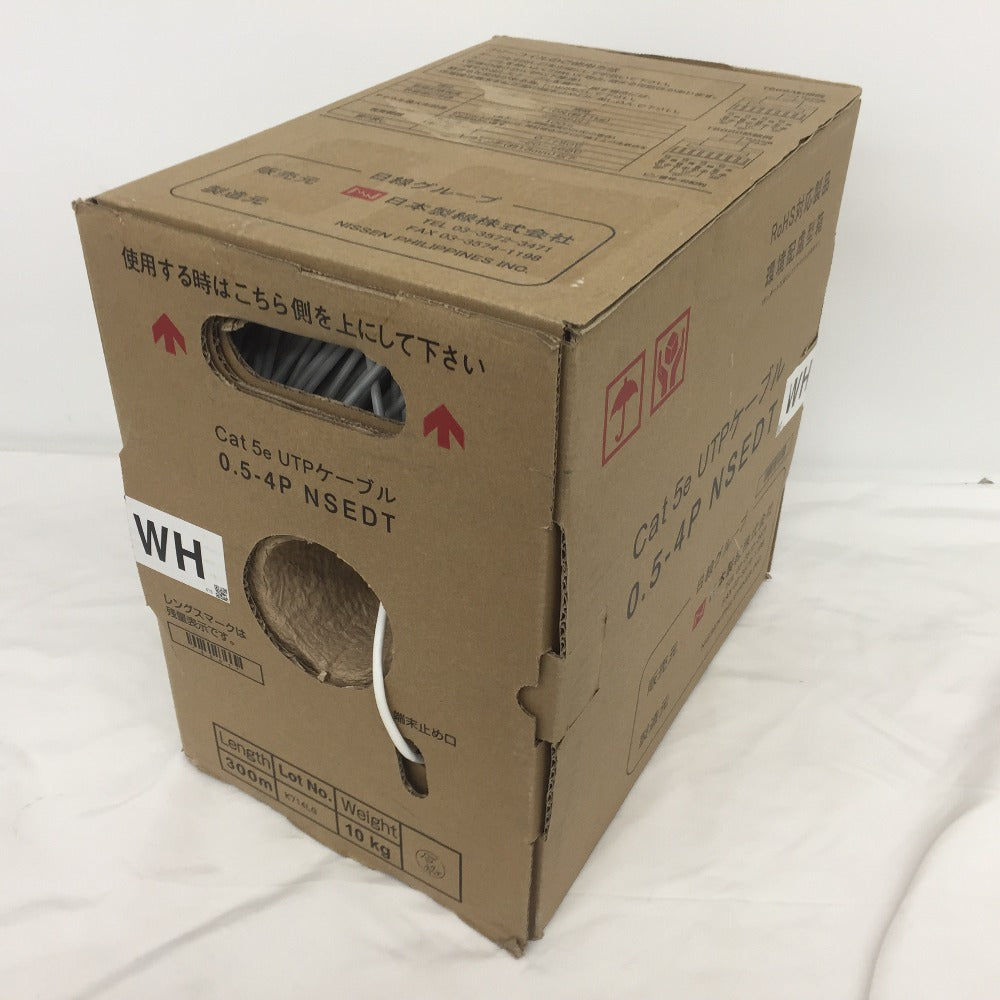 【送料無料】日本製線 0.5-4P NSGDT UTPケーブル WH（白） 0.5-4P NSEDT (WH): Cat.5eU/UTP 4P屋内ケーブル WH 300m/箱