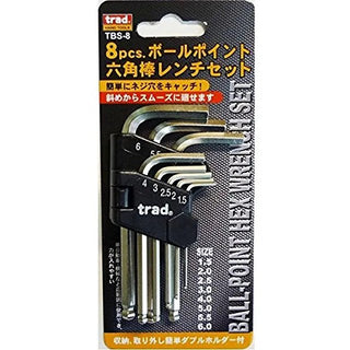 三共コーポレーション trad 8pcs.ボールポイント六角棒レンチセット TBS-8 350108 新品