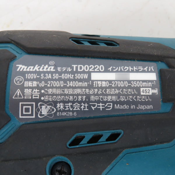 makita (マキタ) 100V インパクトドライバ ケース付 TD0220 中古美品