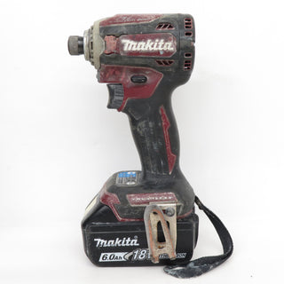 makita (マキタ) 18V 6.0Ah 充電式インパクトドライバ オーセンティックレッド ケース・充電器・バッテリ2個セット 動作時甲高い音 手元スイッチ・LEDライト不良 TD171DGXAR 中古