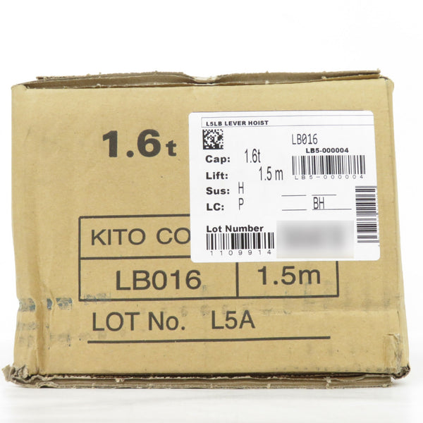 KITO キトー レバーブロックL5形 1.6t×1.5m LB016 未開封品