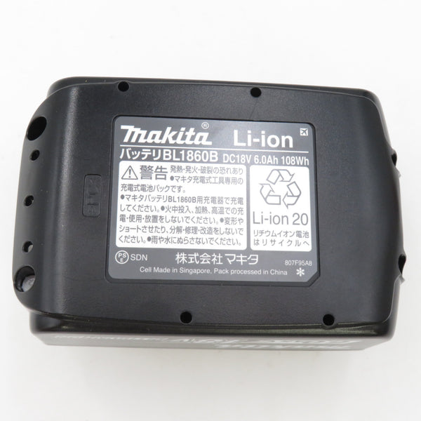 makita マキタ 18V 6.0Ah Li-ionバッテリ 残量表示付 雪マーク付 化粧箱・カバー付 充電回数1回 BL1860B A-60464 中古美品