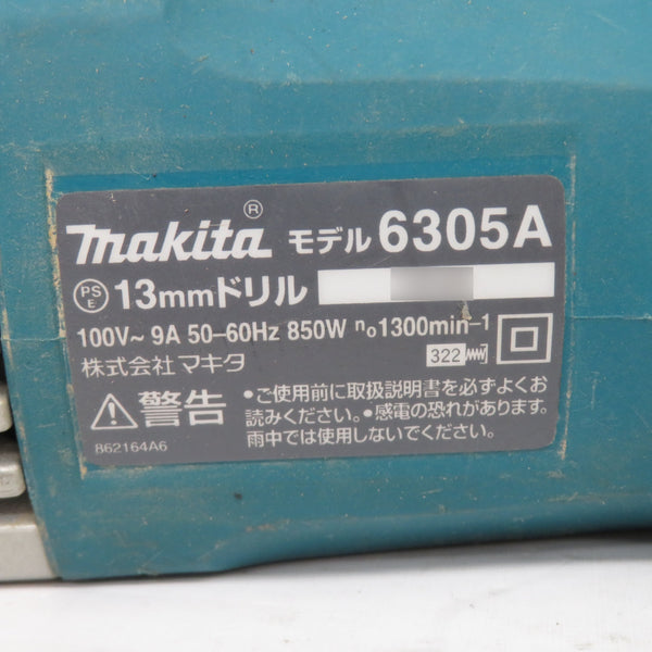 makita マキタ 100V 13mm 電気ドリル 鉄工13mm 木工30mm 6305A 中古
