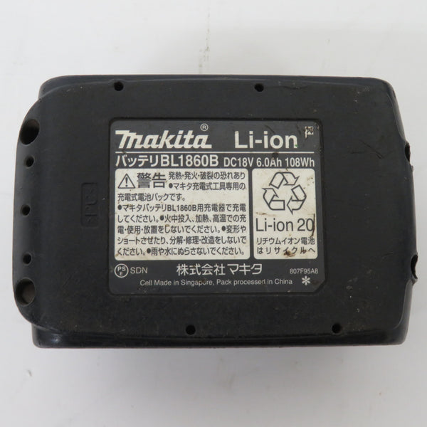 makita マキタ 18V 6.0Ah Li-ionバッテリ 残量表示付 雪マーク付 充電回数77回 BL1860B A-60464 中古