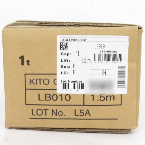 KITO キトー レバーブロックL5形 1.0t×1.5m LB010 未開封品