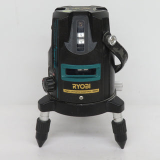 RYOBI KYOCERA 京セラ レーザー墨出器 グリーンレーザー 屋内外兼用 水平ライン・たちライン2本・鉛直点・地墨点 ケース・受光器・ACアダプタ付 HLL-300G 中古