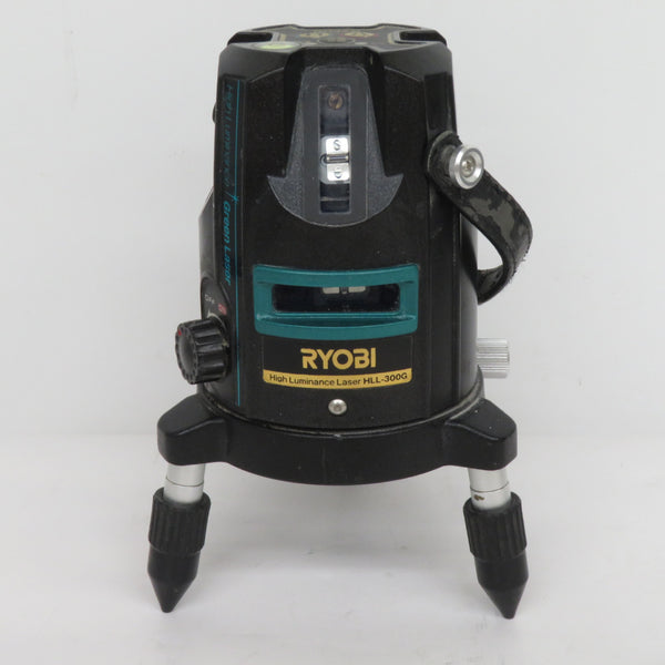 RYOBI KYOCERA 京セラ レーザー墨出器 グリーンレーザー 屋内外兼用 水平ライン・たちライン2本・鉛直点・地墨点 ケース・受光器・ACアダプタ付  HLL-300G 中古 | テイクハンズ takehands | 工具専門店 テイクハンズ