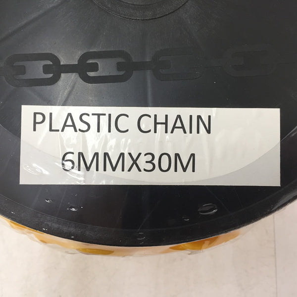 プラスチックチェーン 6mm×30m イエロー チェーンスタンド用 CHAIN-PE6 未開封品