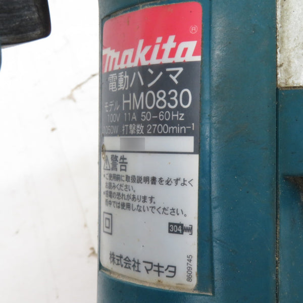 makita マキタ 100V 電動ハンマ 17mm六角軸 ケース付 サビ大 電源コード補修あとあり HM0830 中古