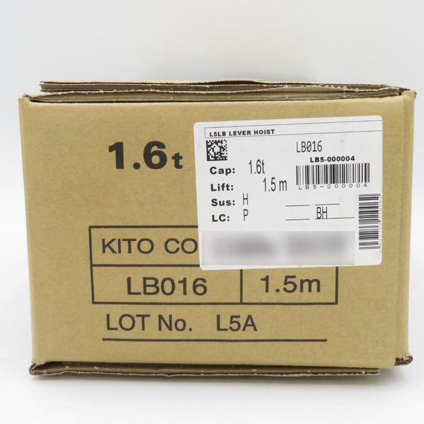 KITO キトー レバーブロックL5形 1.6t×1.5m LB016 未開封品