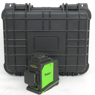 Huepar レーザー墨出器 グリーンレーザー 3×360° フルライン ケース・受光器・ミニ三脚・バッテリ2個付 GF360G 中古