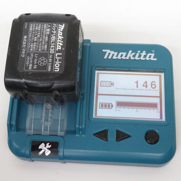 makita マキタ 14.4V 3.0Ah専用 充電式インパクトドライバ 青 ケース・充電器・バッテリ2個セット バンパ欠品 バッテリ相違あり ケース一部破損 TD130DRFX 中古