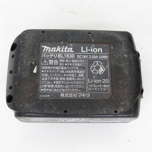 makita マキタ 18V 3.0Ah Li-ionバッテリ 残量表示なし 充電回数336回 BL1830 中古