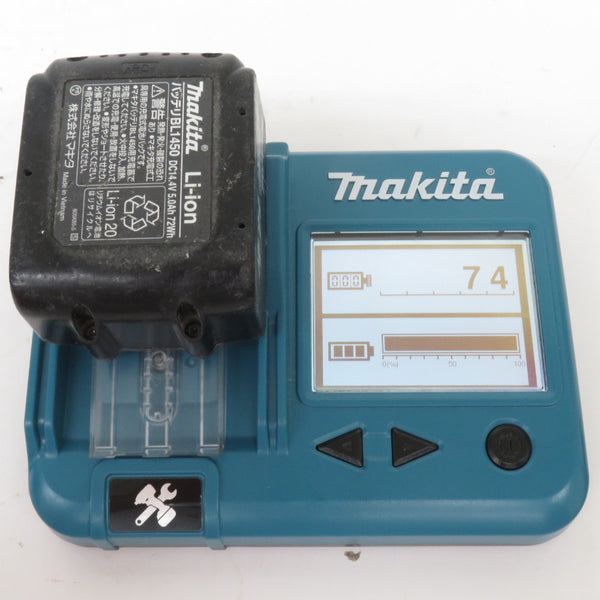 makita マキタ 14.4V 5.0Ah Li-ionバッテリ 残量表示なし 充電回数74回 BL1450 A-59259 中古