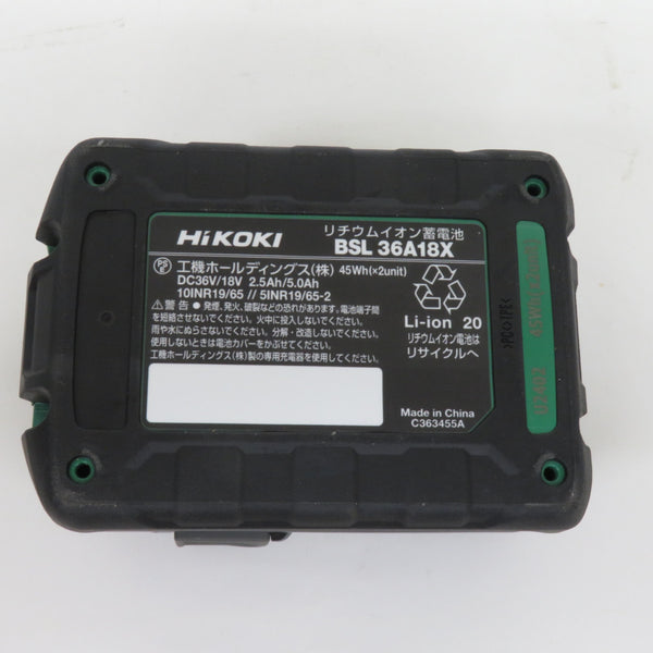 HiKOKI ハイコーキ マルチボルト 36V-2.5Ah 18V-5.0Ah Li-ionバッテリ 第2世代マルチボルト蓄電池 BSL36A18X 中古美品