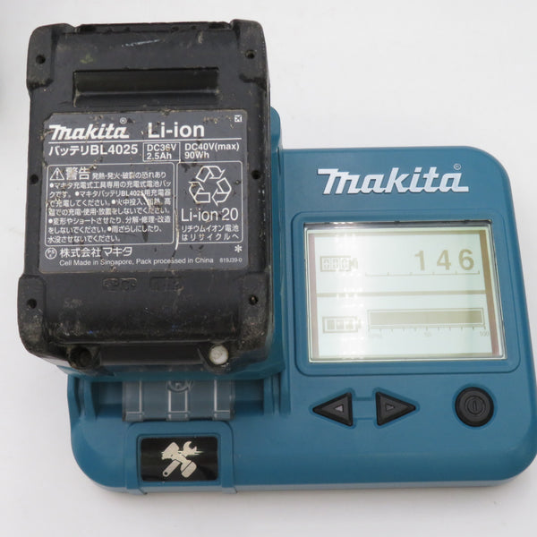 makita マキタ 40Vmax 2.5Ah/4.0Ah 充電式インパクトドライバ オーセンティックパープル ケース・充電器・バッテリ2個セット バッテリ1個残量表示ボタン破損 TD002GDXAP 中古