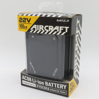 BURTLE バートル 22V 4,900mAh 空調ウェアエアークラフト用Li-ionバッテリ ACアダプタ付 AC08 78.マットブラック 保証書記入あり 24/5/1 未使用品