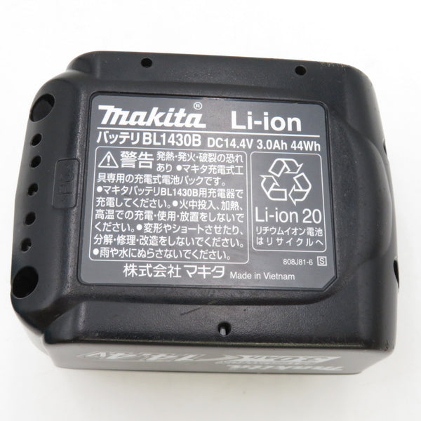 makita マキタ 14.4V 3.0Ah Li-ionバッテリ 残量表示付 充電回数14回 BL1430B A-60698 中古美品