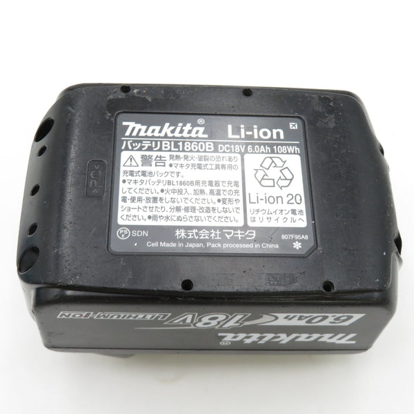 makita マキタ 18V 6.0Ah Li-ionバッテリ 残量表示付 雪マーク付 充電回数11回 BL1860B A-60464 中古美品