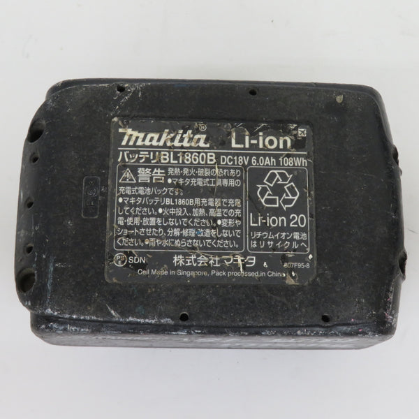 makita マキタ 18V 6.0Ah Li-ionバッテリ 残量表示付 雪マークなし 充電回数103回 BL1860B A-60464 中古