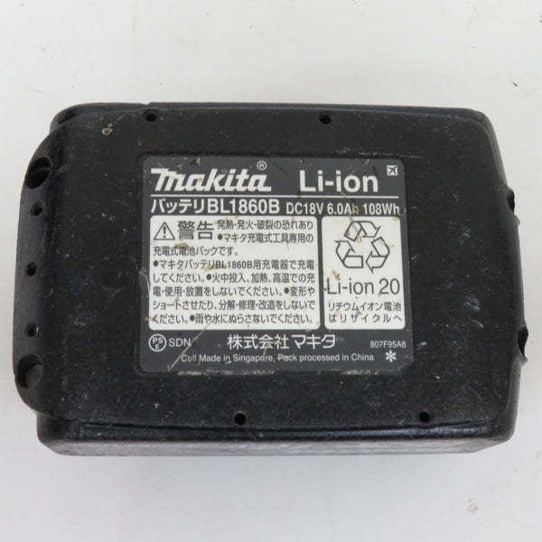 makita マキタ 18V 6.0Ah Li-ionバッテリ 残量表示付 雪マーク付 充電回数27回 BL1860B A-60464 中古