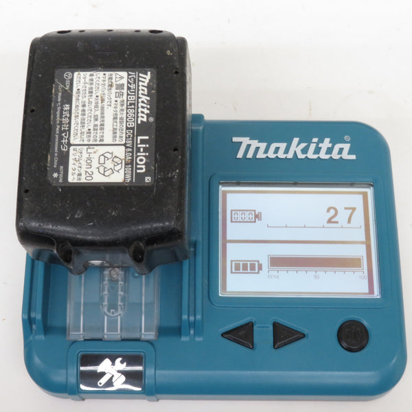 makita マキタ 18V 6.0Ah Li-ionバッテリ 残量表示付 雪マーク付 充電回数27回 BL1860B A-60464 中古