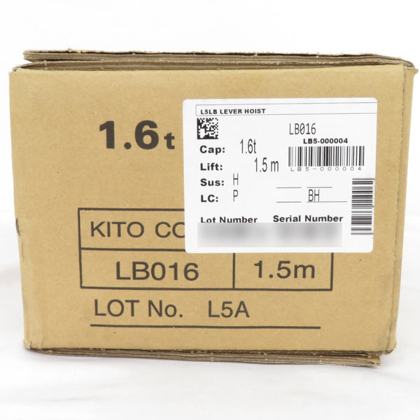 KITO キトー レバーブロックL5形 1.6t×1.5m LB016 未開封品