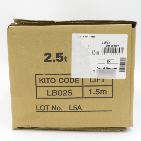 KITO キトー レバーブロックL5形 2.5t×1.5m LB025 未開封品