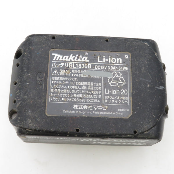 makita マキタ 18V 3.0Ah Li-ionバッテリ 残量表示付 充電回数76回 残量表示ボタン破れあり BL1830B A-60442 中古