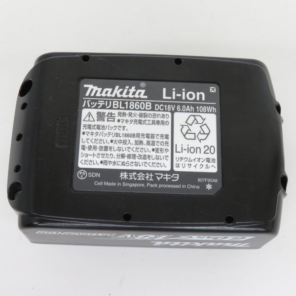 makita マキタ 18V 6.0Ah Li-ionバッテリ 残量表示付 雪マーク付 カバー付 充電回数2回 BL1860B A-60464 中古美品