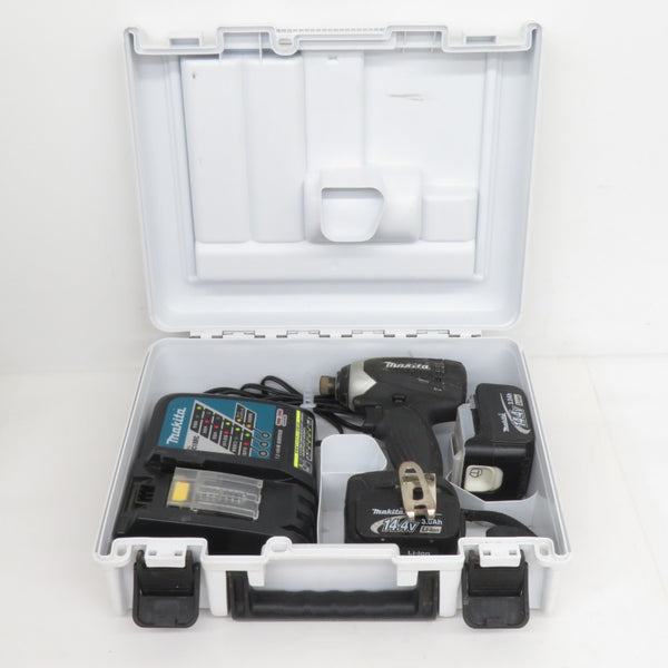 makita マキタ 14.4V 3.0Ah 充電式インパクトドライバ 黒 ケース・充電器・バッテリ2個セット TD134DX2B 中古