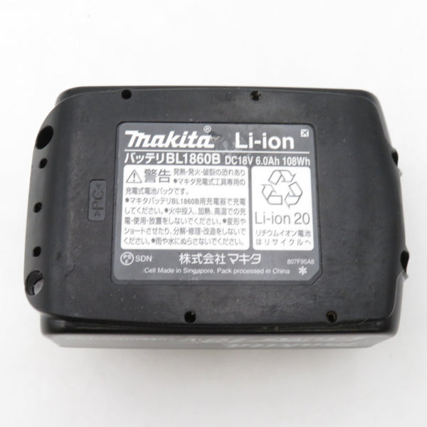 makita マキタ 18V 6.0Ah Li-ionバッテリ 残量表示付 雪マーク付 カバー付 充電回数1回 BL1860B A-60464 中古美品