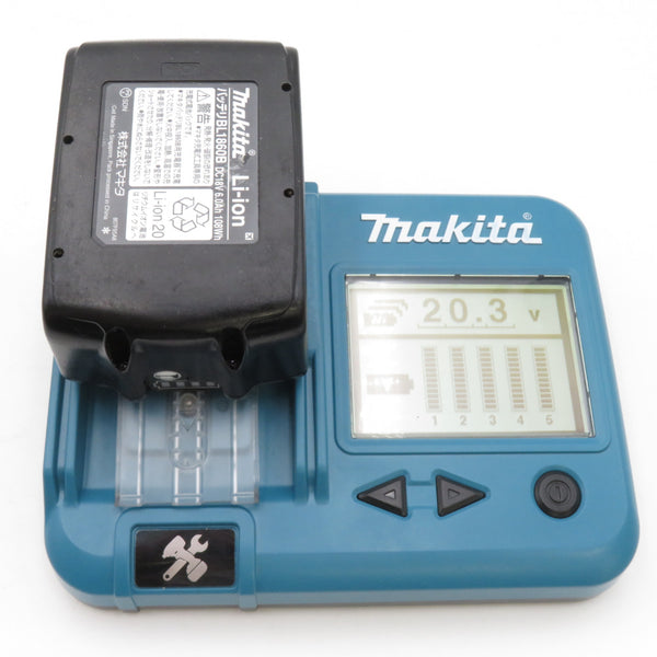 makita マキタ 18V 6.0Ah Li-ionバッテリ 残量表示付 雪マーク付 カバー付 充電回数1回 BL1860B A-60464 中古美品