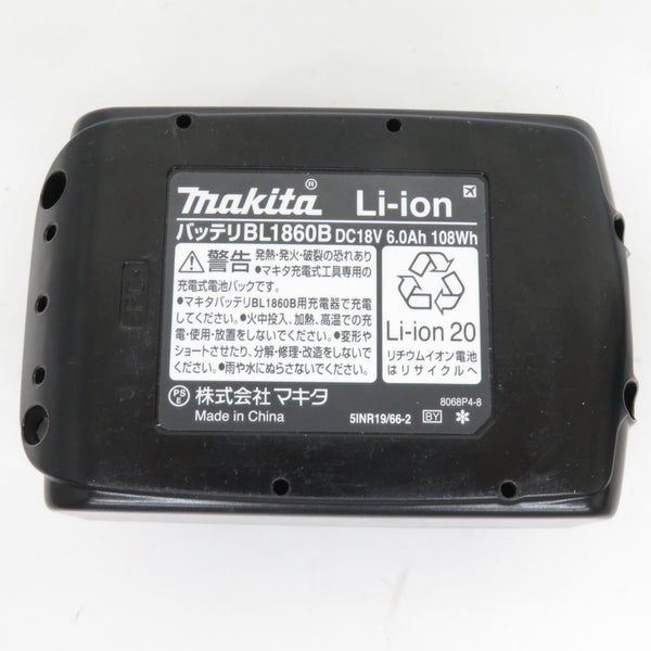 makita マキタ 18V 6.0Ah Li-ionバッテリ 残量表示付 雪マーク付 カバー付 充電回数2回 BL1860B A-60464 中古美品