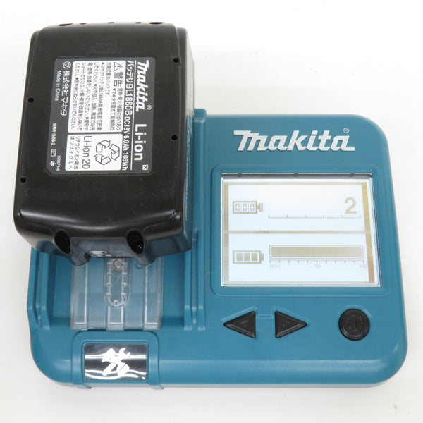 makita マキタ 18V 6.0Ah Li-ionバッテリ 残量表示付 雪マーク付 カバー付 充電回数2回 BL1860B A-60464 中古美品